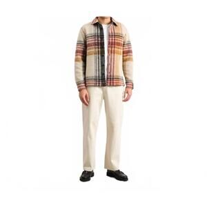NEW WAX LONDON nolan long sleeve overshirt in wool blend check